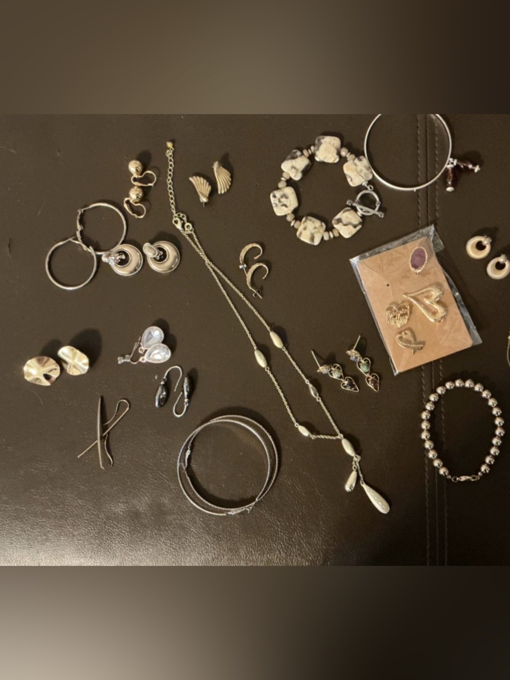 Jewelry Lot Vintage Zebra Jasper 12 Earrings 4 Bracelets 1 Necklace 4 Pins 21 Pc